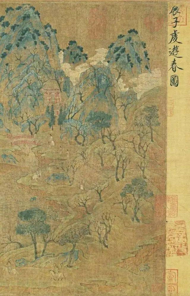 中国现存最早的一幅山水画《游春图》(图4)