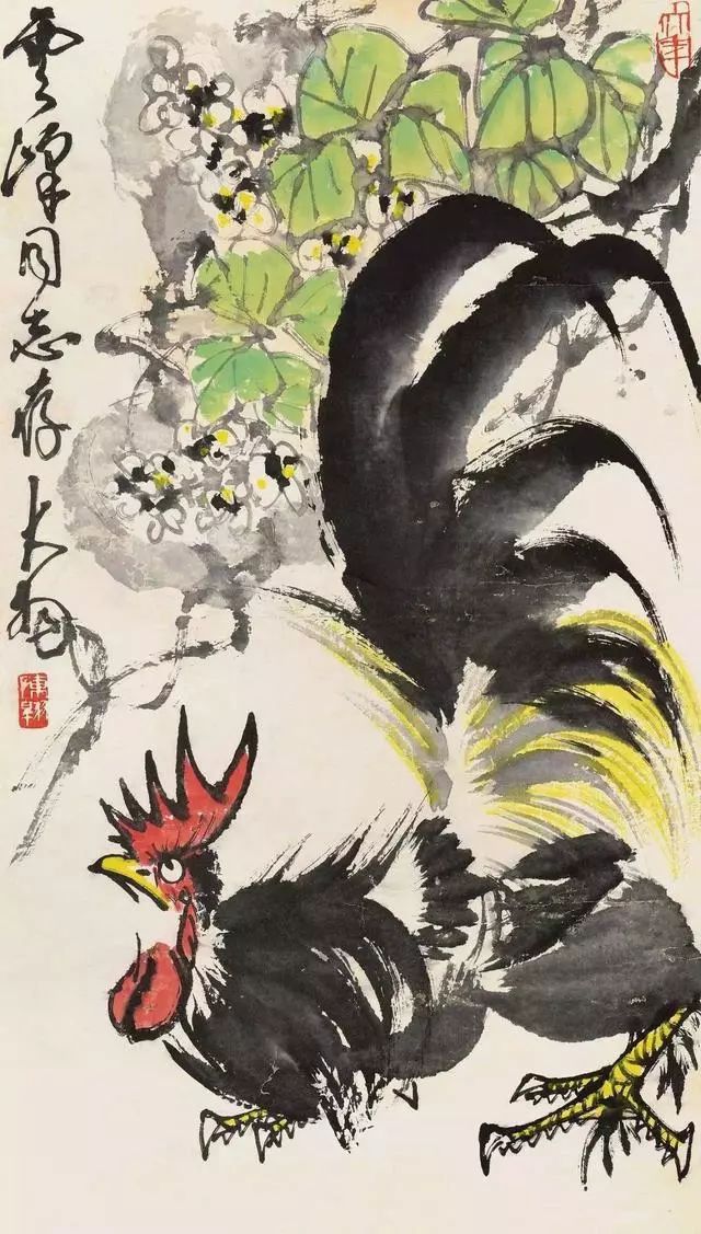 画鸡的著名画家陈大羽国画公鸡作品欣赏(图14)