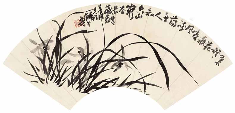 潘天寿国画兰花作品欣赏(图1)