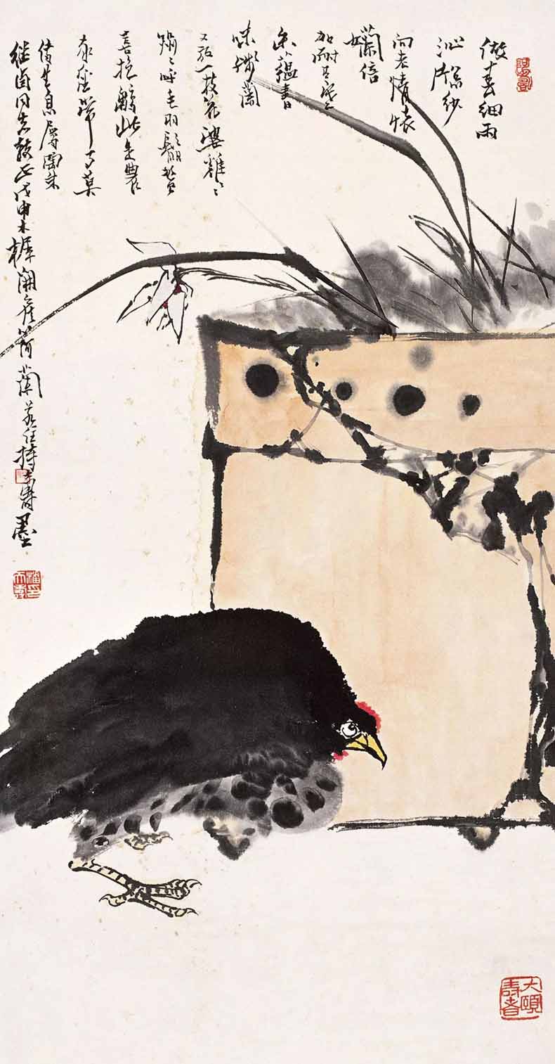 潘天寿国画兰花作品欣赏(图22)