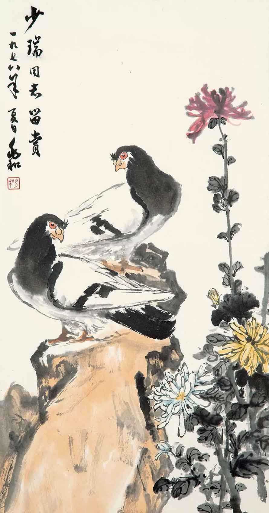 蒋兆和花鸟画作品欣赏(图3)