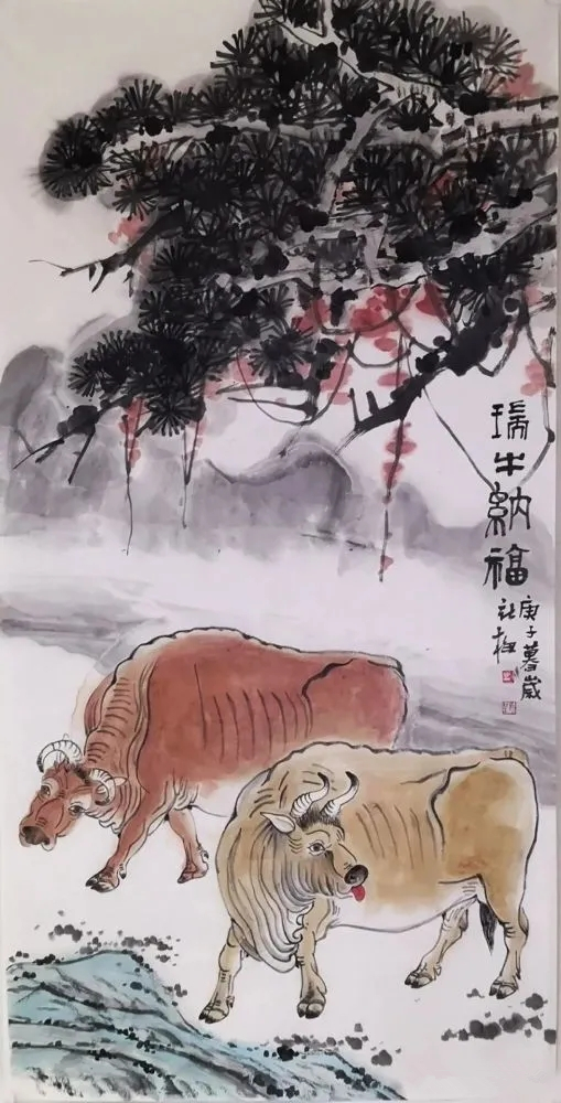 浅析萧县画家马新梅的国画《牛》系列作品